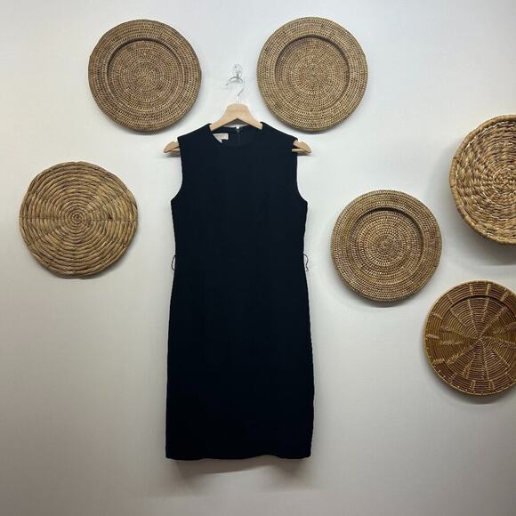 $325 Hobbs Neutral Black Minimalist Sleeveless Sheath Mini Dress 6 - Picture 1 of 8